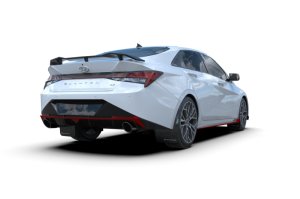 Hyundai Elantra N Mud Flaps - Front + Rear - Rally Armor - UR Black w/ Red Logo - Black - `22-`23